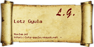 Lotz Gyula névjegykártya